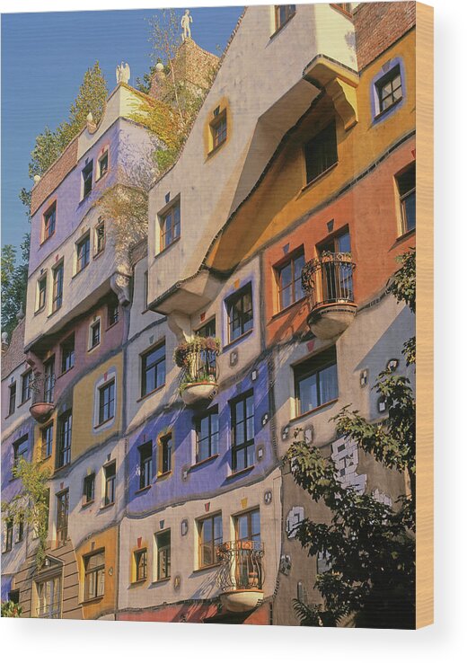 Photography Wood Print featuring the photograph Vienna, Austria. Facade by Panoramic Images