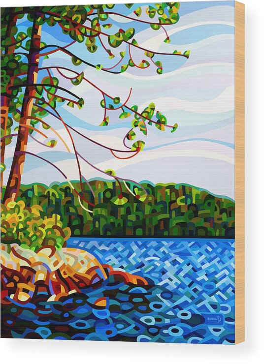 Abstract Wood Print featuring the painting View From Mazengah by Mandy Budan