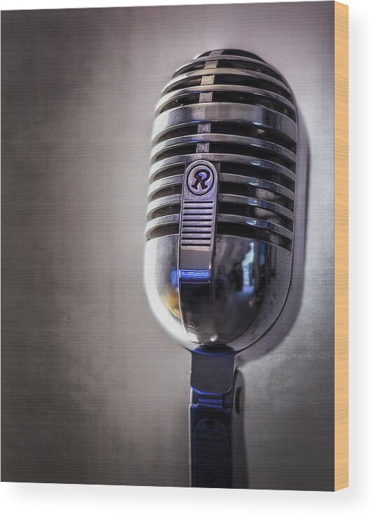 Mic Wood Print featuring the photograph Vintage Microphone 2 by Scott Norris