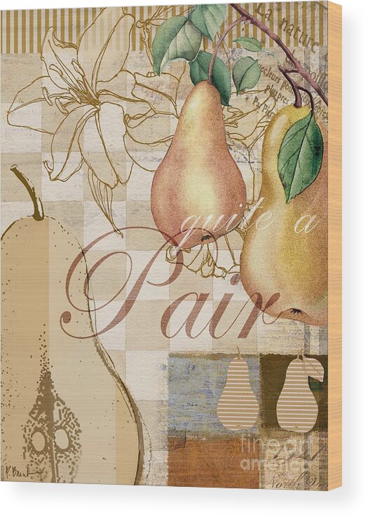 Pears Wood Print featuring the painting Vintage Pears II by Paul Brent