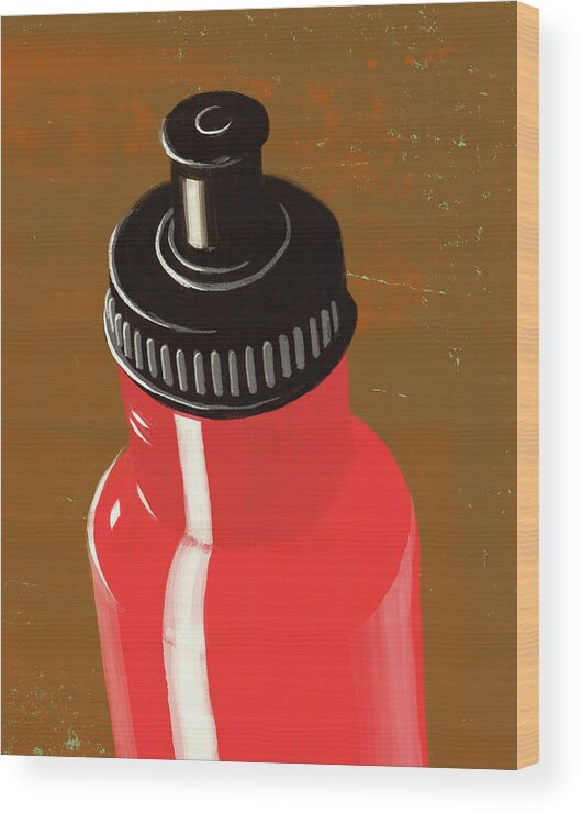 Purity Wood Print featuring the digital art Water Bottle Illustration by Don Bishop