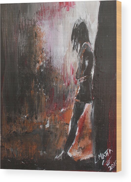 Girl Wood Print featuring the painting We've Got Your Back by Lucy Matta