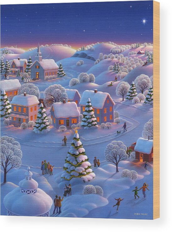 Winter Wonderland Wood Print featuring the painting Winter Wonderland by Robin Moline
