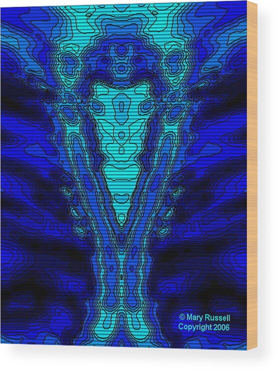 Digital Wood Print featuring the digital art Woman behind the blinds by Mary Russell