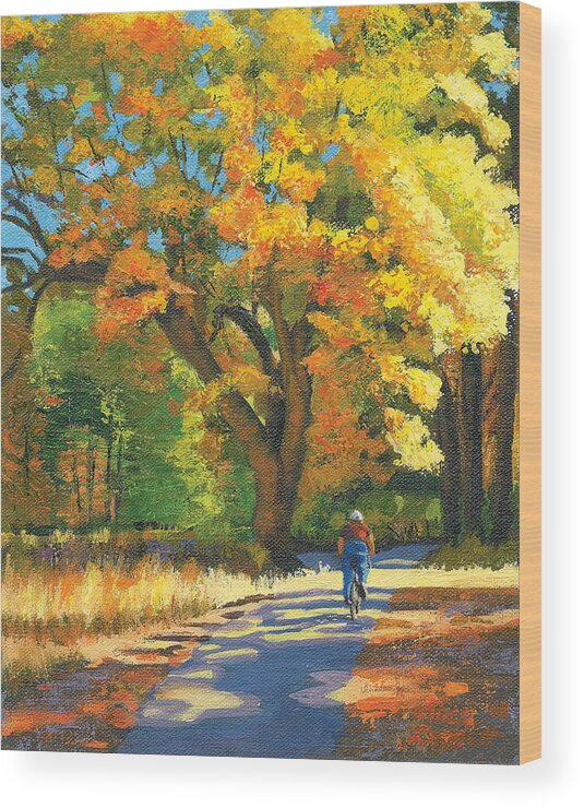 Yosemite National Park Wood Print featuring the painting Yosemite in Autumn by Alice Leggett