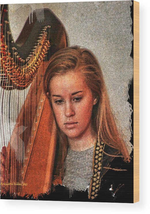 Harp Player Wood Print featuring the photograph Young Musicians Impression # 30 by Aleksander Rotner