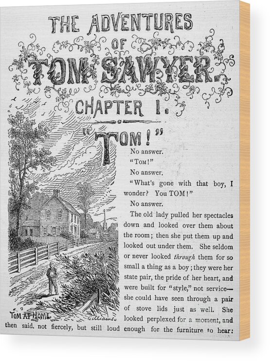 1876 Wood Print featuring the photograph Clemens: Tom Sawyer #1 by Granger