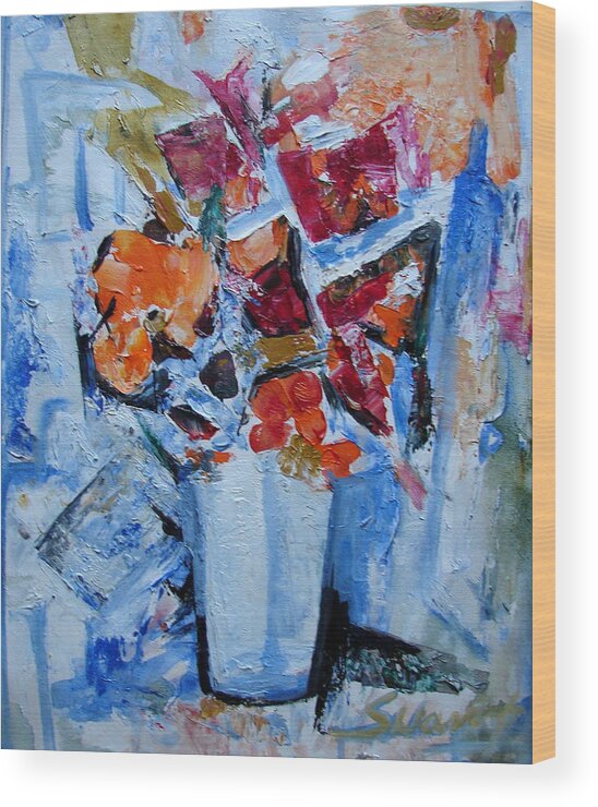 Still -life Paintings In Acrylics On Canvas Wood Print featuring the painting Still-life-1 #1 by Anand Swaroop Manchiraju