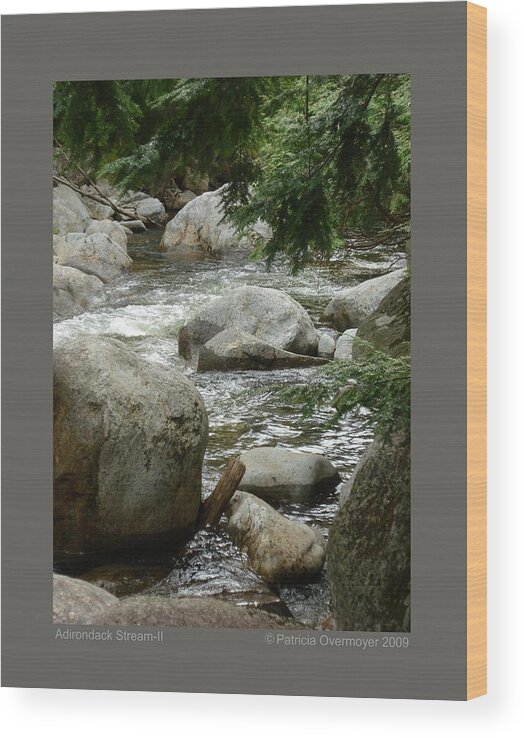 Landscape Wood Print featuring the photograph Adirondack Stream-II by Patricia Overmoyer