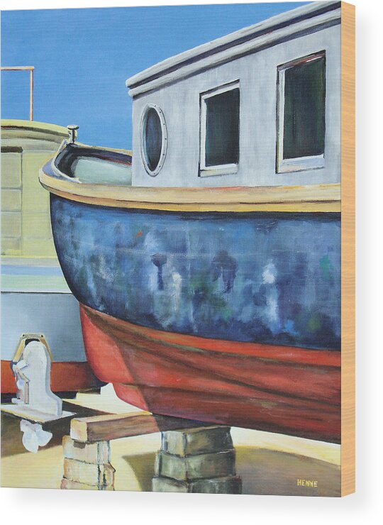 Boat Wood Print featuring the painting Boat Hull by Robert Henne