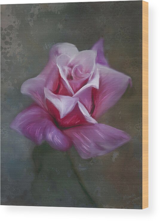 Rose Art Wood Print featuring the painting By Any Other Name by Michelle Wrighton