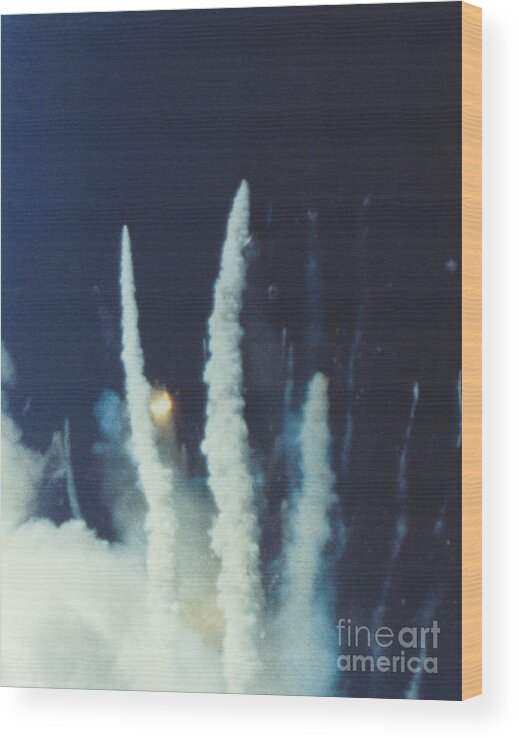 Space Travel Wood Print featuring the photograph Challenger Disaster by Science Source