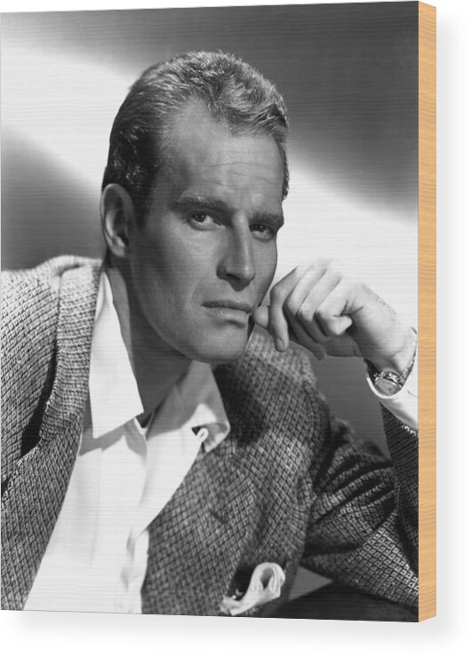 1950s Portraits Wood Print featuring the photograph Charlton Heston, 1950s by Everett