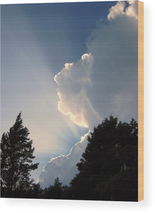 Cloud Wood Print featuring the photograph Cloudburst by Life Makes Art