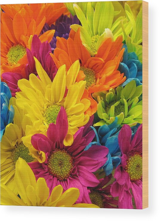 Flowers Wood Print featuring the photograph Colossal Colors by Lori Lafargue