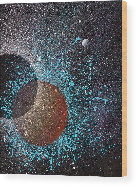 Art Wood Print featuring the painting Eclipse by Reina Cottier