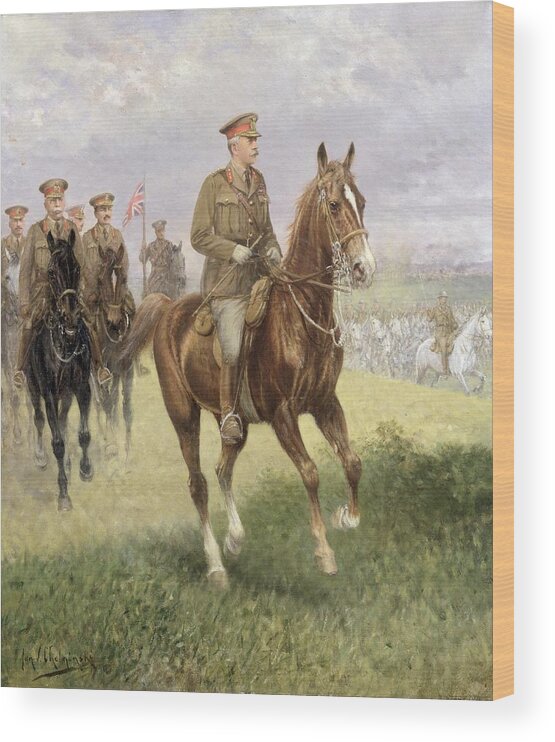 Field Wood Print featuring the painting Field Marshal Haig by Jan van Chelminski
