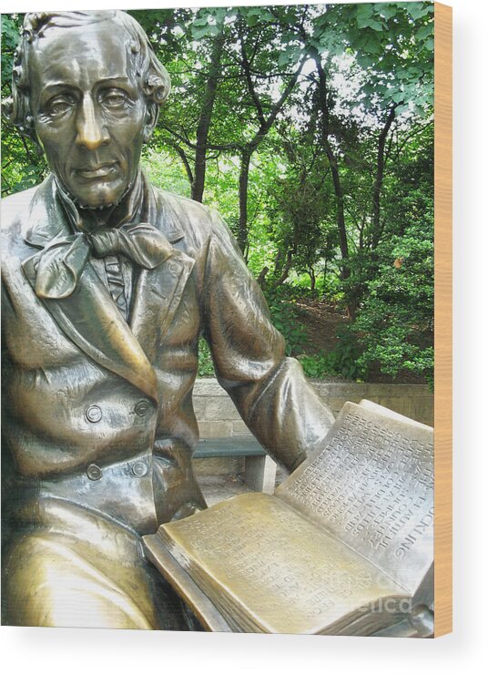 Central Park Wood Print featuring the photograph Hans Christian Anderson by Anne Ferguson