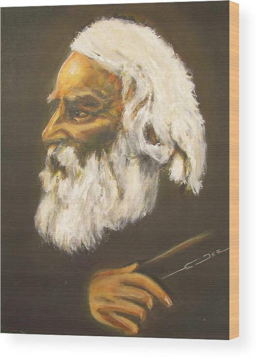 Henry Wadsworth Longfellow Wood Print featuring the painting Henry Wadsworth Longfellow by Eric Dee