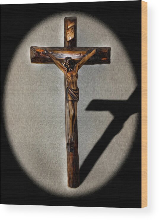 Jesus Wood Print featuring the digital art Jesus Crucified by Sergio Aguayo