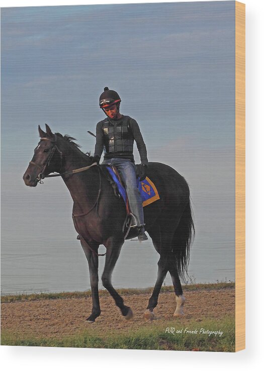 Thorougbred Race Horse Wood Print featuring the photograph Knight Jockey by PJQandFriends Photography