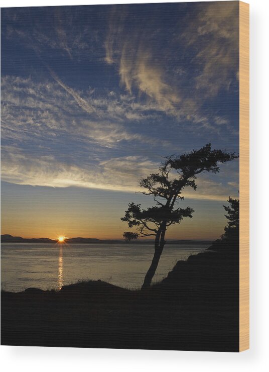 San Juan Islands Wood Print featuring the photograph Lopez Island Sunset by Tony Locke