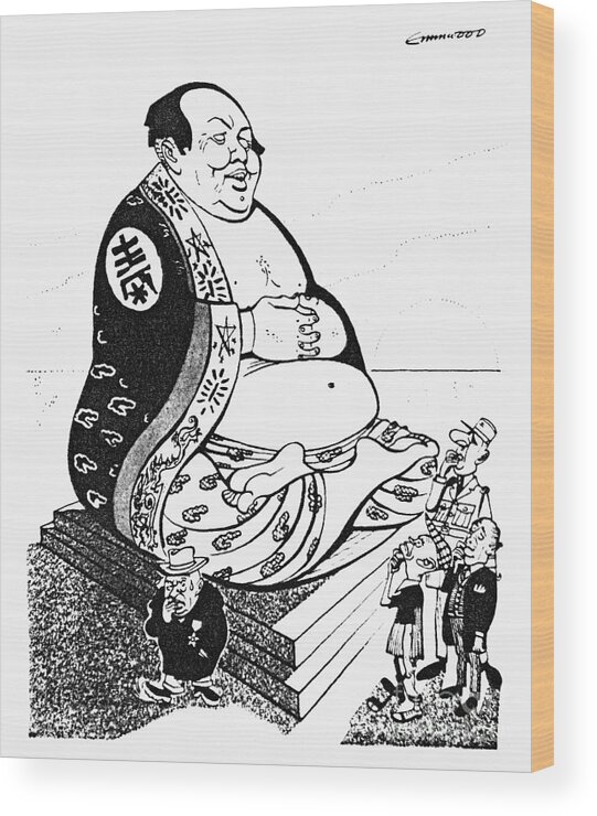 1958 Wood Print featuring the photograph Mao Tse-tung Cartoon, 1958 by Granger