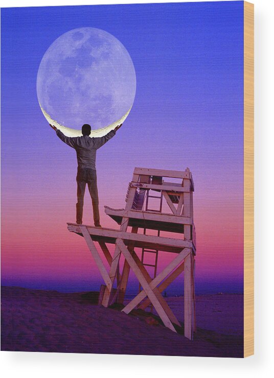  Wood Print featuring the photograph Moon Holder by Larry Landolfi