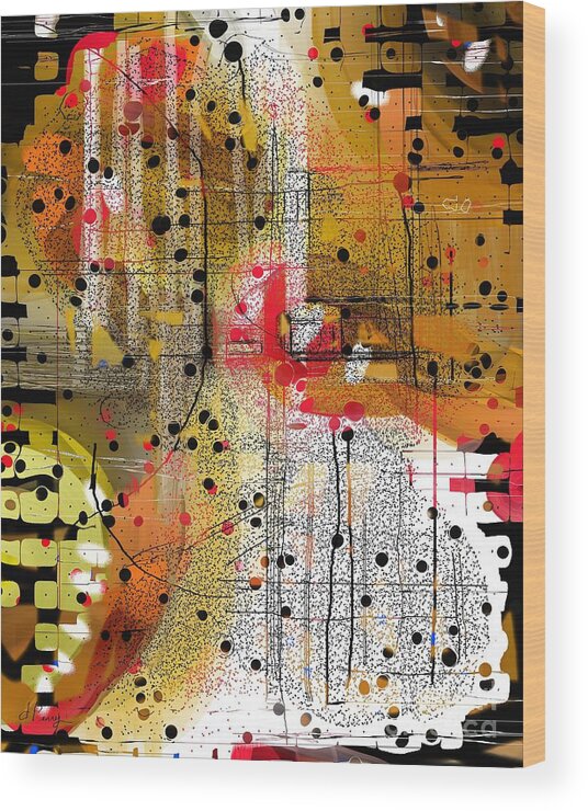 Abstract Art Prints Wood Print featuring the digital art Networking by D Perry