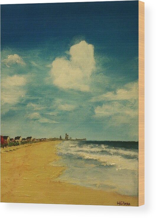 Heart Wood Print featuring the painting One Heart Over The Beach by Heather Gillmer