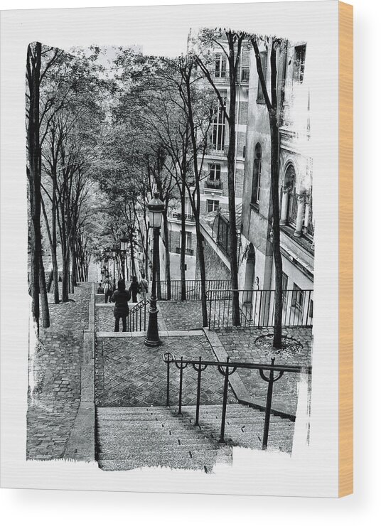 Scenic Wood Print featuring the photograph Paris Stairway by Gordon Engebretson