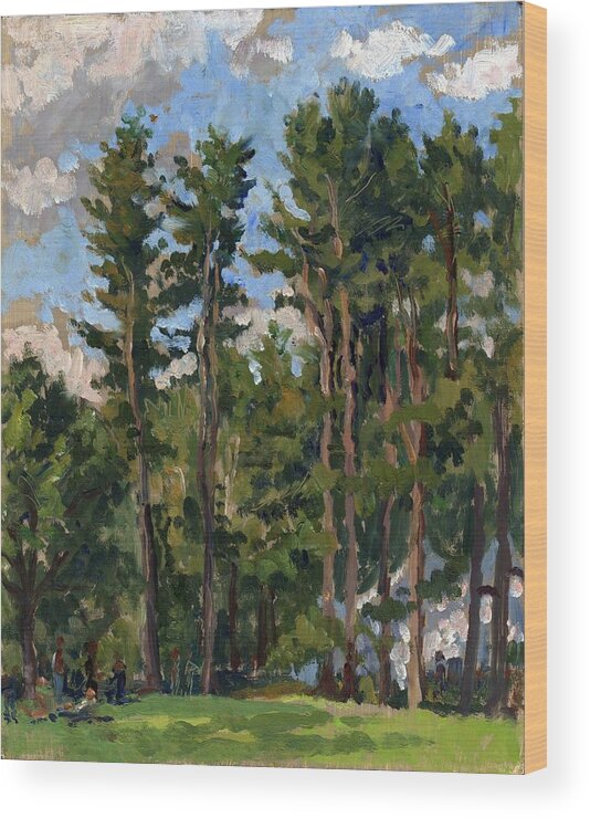 Tanglewood Wood Print featuring the painting Pines at Tanglewood by Thor Wickstrom