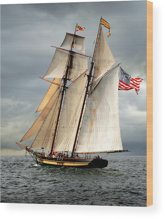 Tall Ship Wood Print featuring the photograph Pride of Baltimore II by Fred LeBlanc