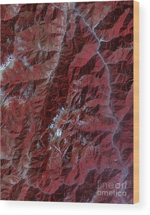 Sichuan Province Wood Print featuring the photograph Sichuan Province, Pre-earthquake by Nasa