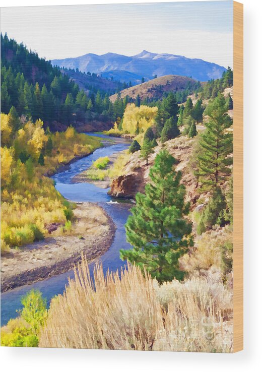 Mountain Stream Landscape Wood Print featuring the digital art Silver Creek 2 by L J Oakes