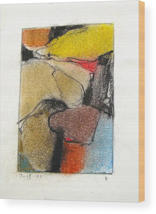 Abstract Drawing Wood Print featuring the drawing Sketchbook 2 pg 27 Conti Discovery by Cliff Spohn
