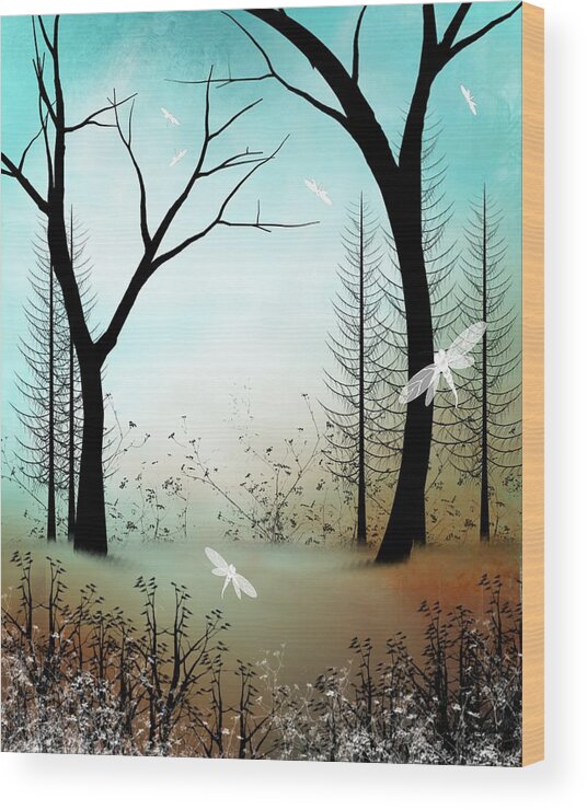 Blue Wood Print featuring the digital art Spring Awakening by Charlene Zatloukal