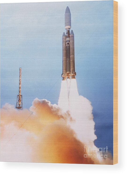 Transport Wood Print featuring the photograph Titan Iv Rocket by Science Source