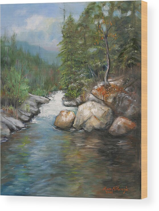 River Wood Print featuring the painting Trout Stream by Max Mckenzie