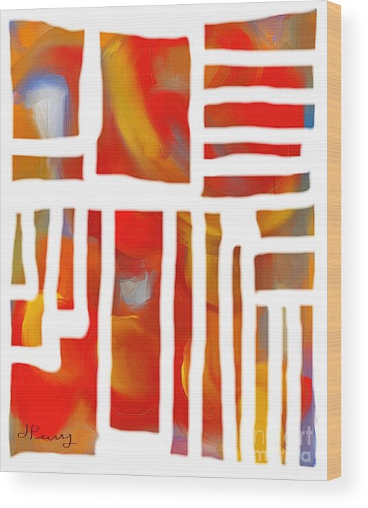 Abstract Art Prints Wood Print featuring the digital art Unglued by D Perry