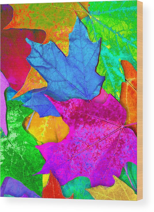 Leaves Wood Print featuring the photograph Vivid Leaves 2 by Ginny Gaura