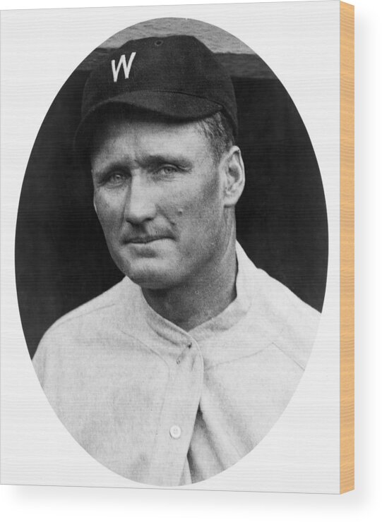 walter Johnson Wood Print featuring the photograph Walter Johnson - Washington Senators Baseball Player by International Images