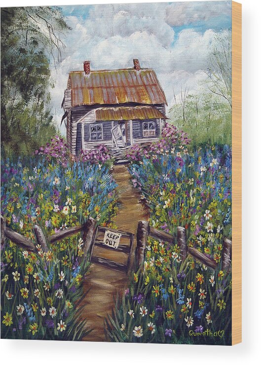 House Wood Print featuring the painting Abandoned House #1 by Quwatha Valentine