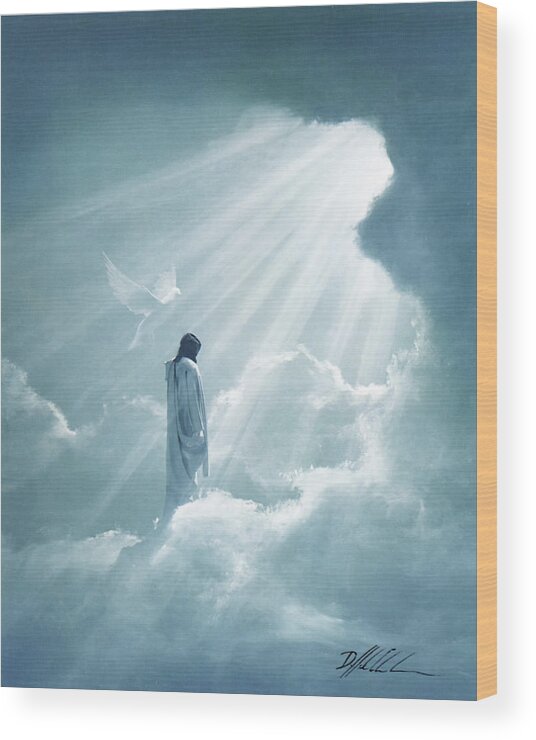 Jesus Wood Print featuring the painting Ascension #1 by Danny Hahlbohm