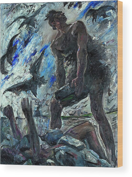 Lovis Corinth Wood Print featuring the painting Cain #3 by Lovis Corinth