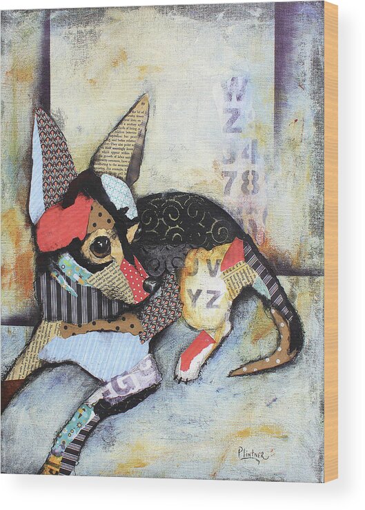 Chihuahua Wood Print featuring the mixed media Chihuahua #1 by Patricia Lintner