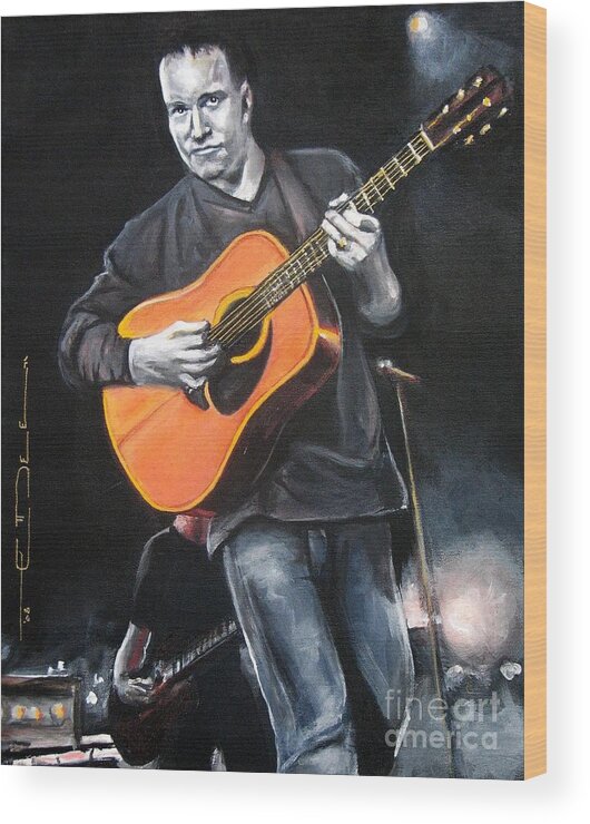 Dave Mathews Wood Print featuring the painting Dave Mathews Band #1 by Eric Dee