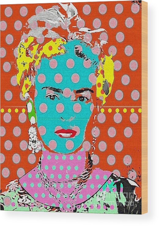 Frida Wood Print featuring the digital art Frida #1 by Ricky Sencion