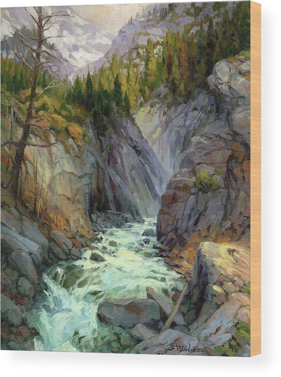 River Wood Print featuring the painting Hurricane River by Steve Henderson