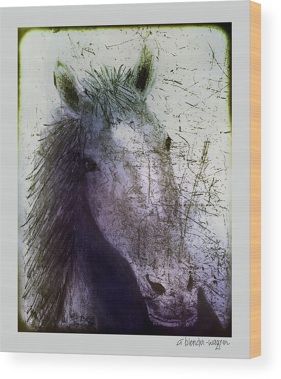 Horse Wood Print featuring the digital art Portrait Of A Horse #1 by Arline Wagner